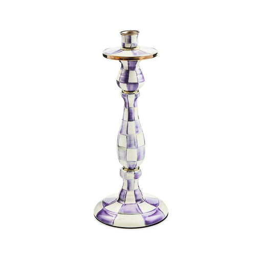 MacKenzie-Childs Violet Check Large Candlestick