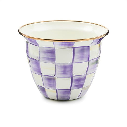 MacKenzie-Childs Violet Check Large Flower Pot