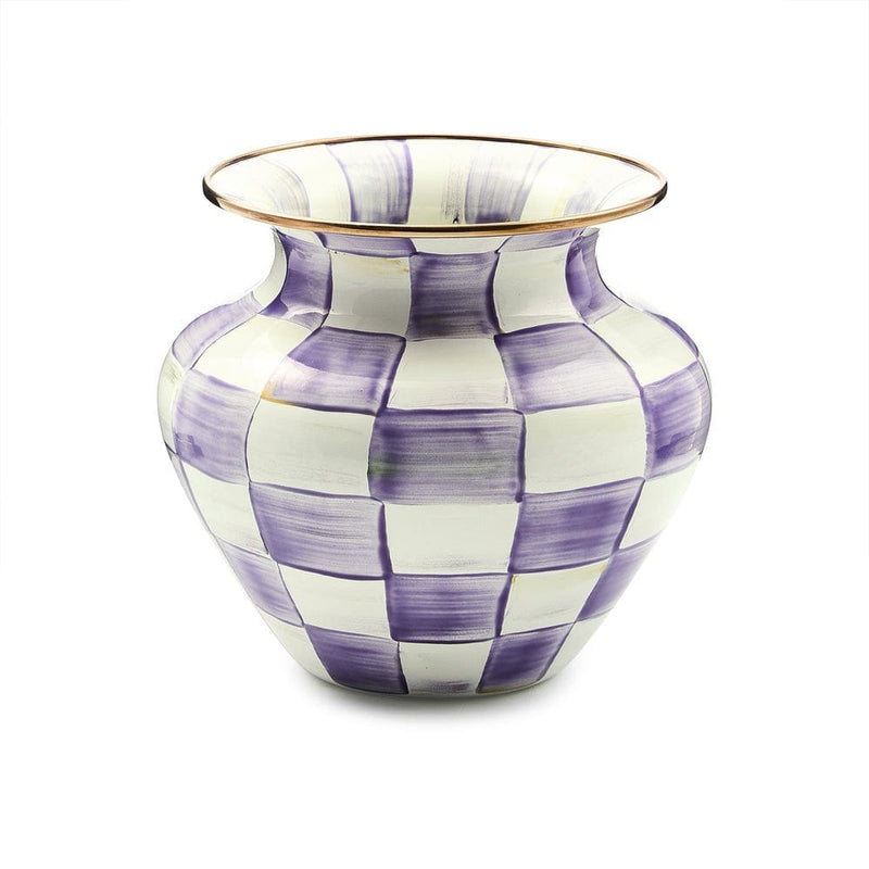 MacKenzie-Childs Violet Check Large Vase