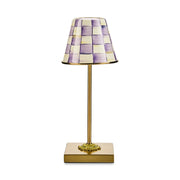 MacKenzie-Childs Violet Check LED Rechargeable Cafe Table Lamp
