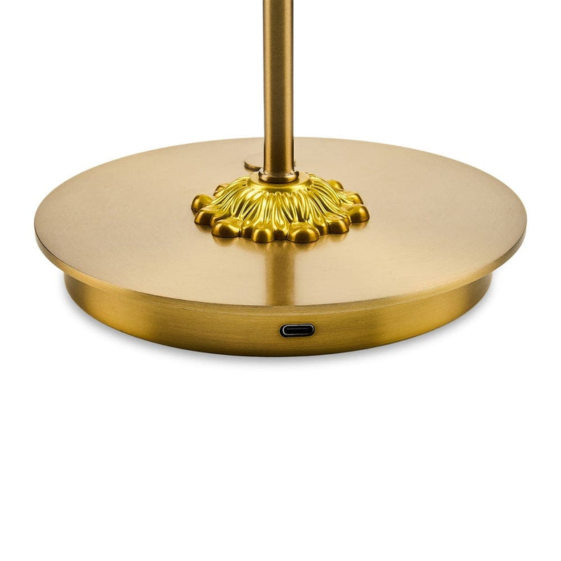 MacKenzie-Childs Violet Check LED Rechargeable Disk Table Lamp