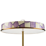 MacKenzie-Childs Violet Check LED Rechargeable Disk Table Lamp