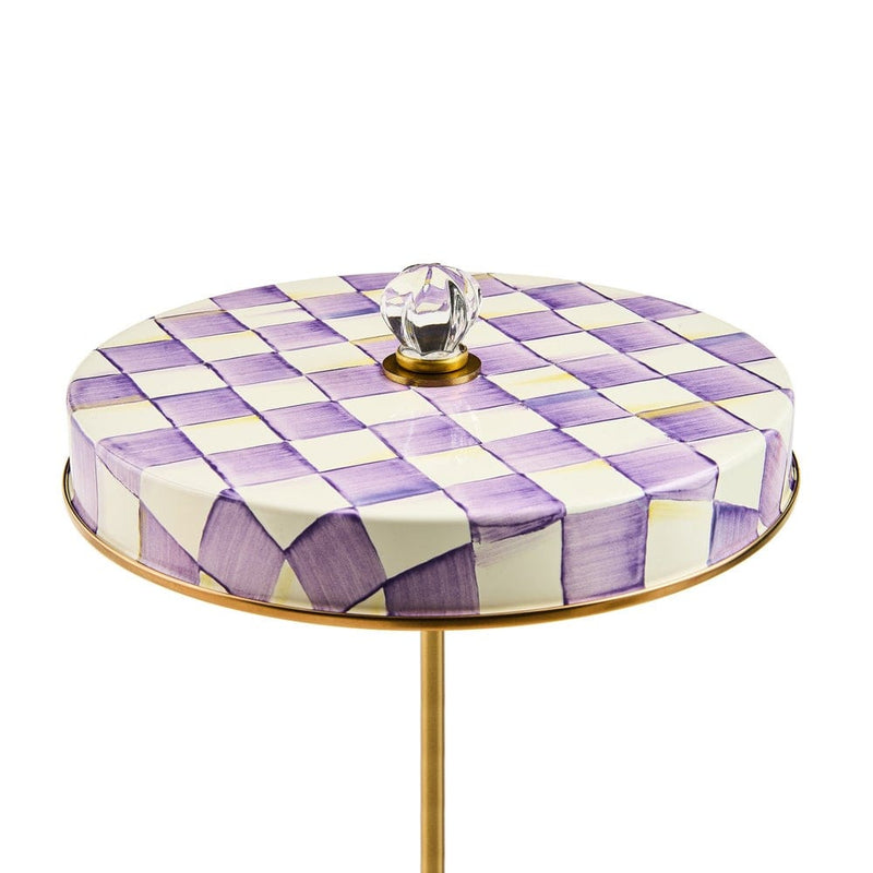 MacKenzie-Childs Violet Check LED Rechargeable Disk Table Lamp