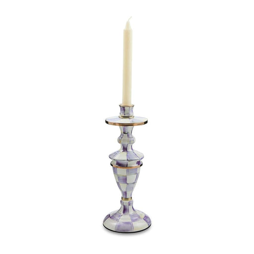 MacKenzie-Childs Violet Check Medium Candlestick