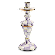 MacKenzie-Childs Violet Check Medium Candlestick