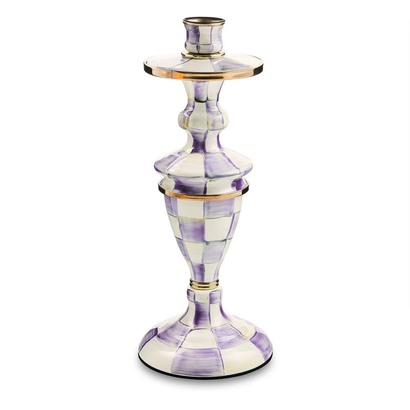 MacKenzie-Childs Violet Check Medium Candlestick