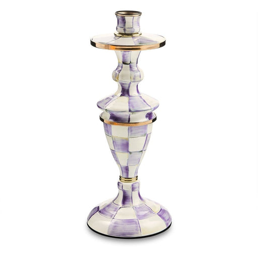 MacKenzie-Childs Violet Check Medium Candlestick