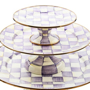 MacKenzie-Childs Violet Check Mini Pedestal Platter