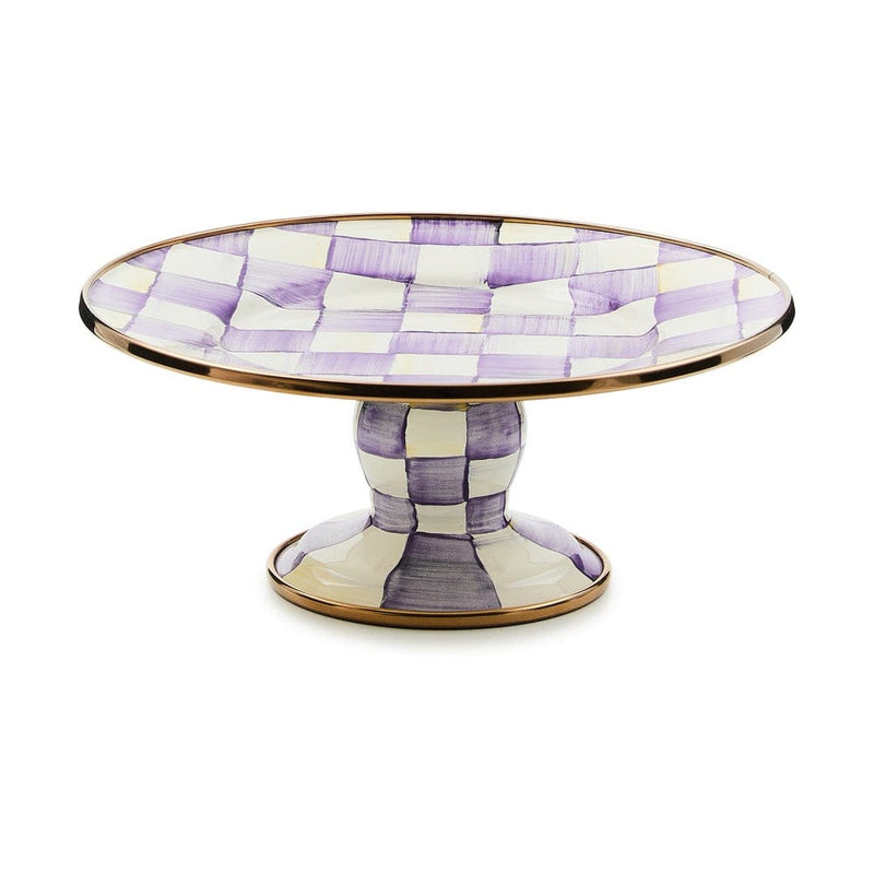 MacKenzie-Childs Violet Check Mini Pedestal Platter
