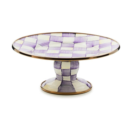 MacKenzie-Childs Violet Check Mini Pedestal Platter