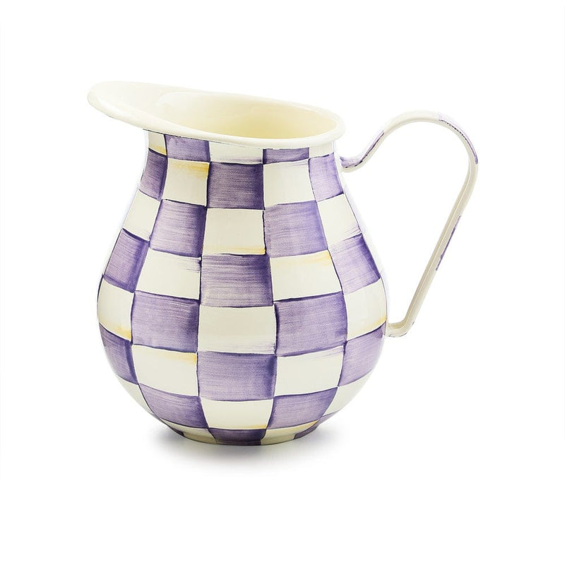 MacKenzie-Childs Violet Check Pitcher