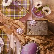 MacKenzie-Childs Violet Check Salt & Pepper Shakers