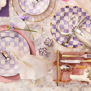 MacKenzie-Childs Violet Check Salt & Pepper Shakers