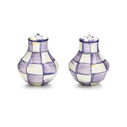 MacKenzie-Childs Violet Check Salt & Pepper Shakers