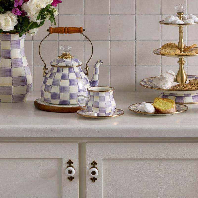 MacKenzie-Childs Violet Check Saucer