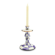 MacKenzie-Childs Violet Check Small Candlestick