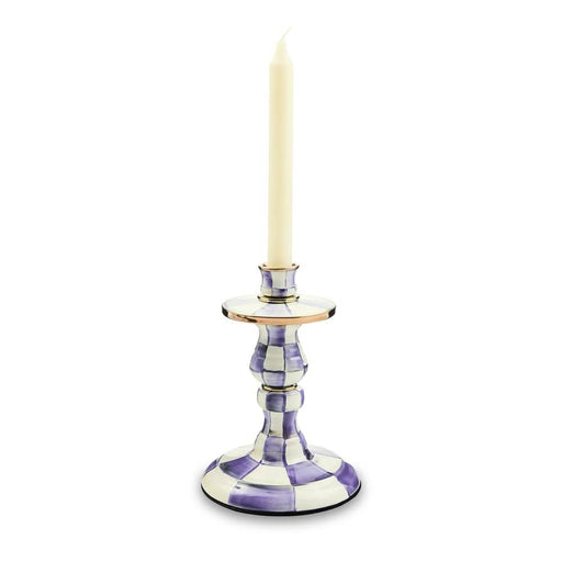 MacKenzie-Childs Violet Check Small Candlestick