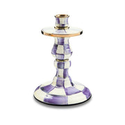 MacKenzie-Childs Violet Check Small Candlestick