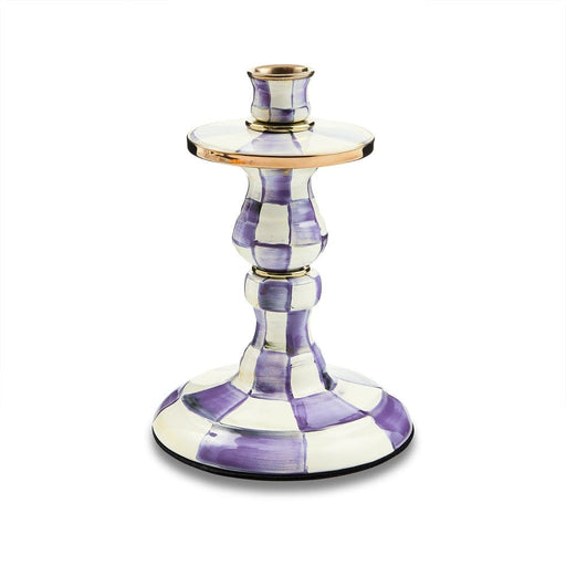 MacKenzie-Childs Violet Check Small Candlestick