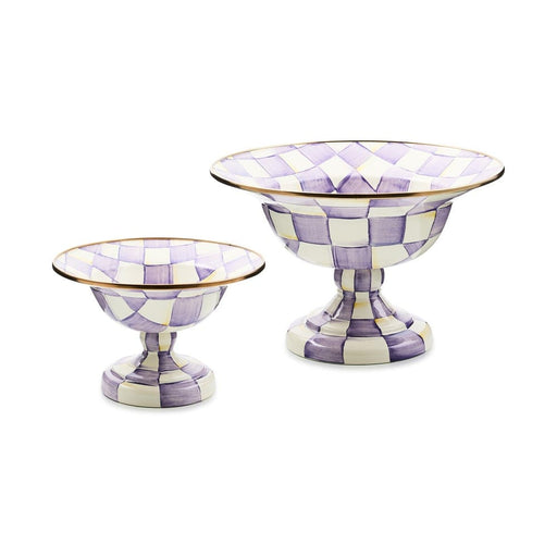MacKenzie-Childs Violet Check Small Compote