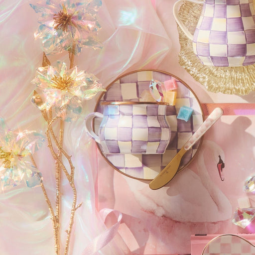 MacKenzie-Childs Violet Check Teacup