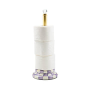 MacKenzie-Childs Violet Check Toilet Tissue Storage