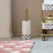 MacKenzie-Childs Violet Check Toilet Tissue Storage