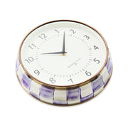 MacKenzie-Childs Wall Clocks Violet Check School Wall Clock