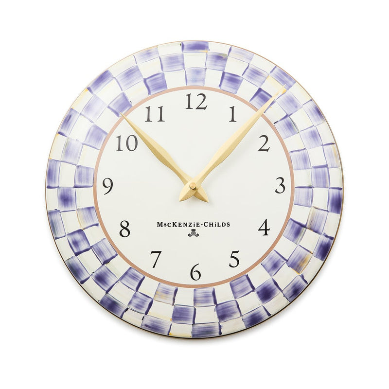 MacKenzie-Childs Wall Clocks Violet Check Wall Clock