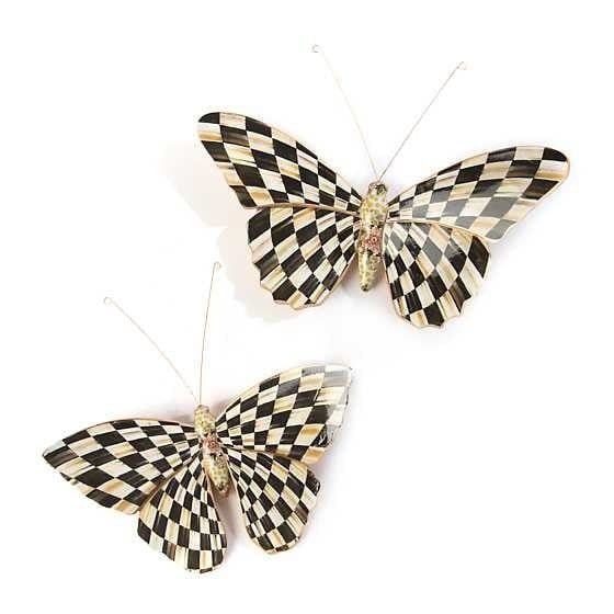 MacKenzie-Childs Wall Decor Butterfly Duo Wall Decor - Courtly Check