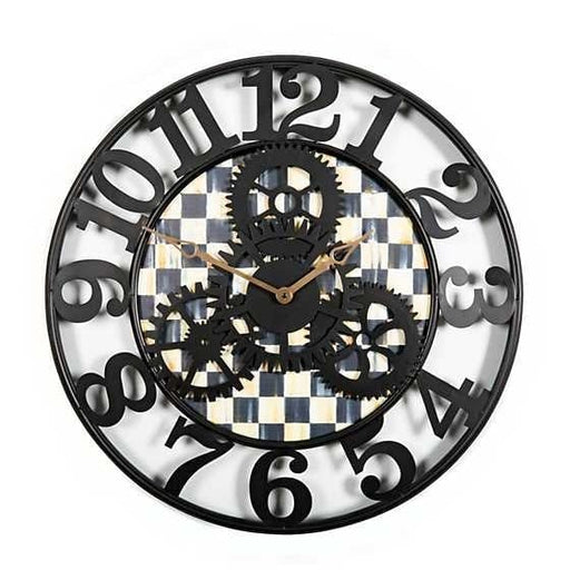 MacKenzie-Childs Wall Decor Courtly Check Farmhouse Wall Clock - Large