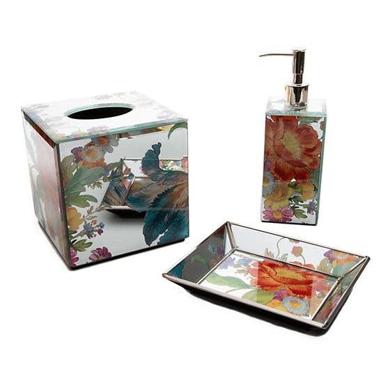 MacKenzie-Childs Waste Bins Flower Market Reflections Waste Bin