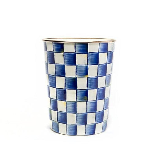 MacKenzie-Childs Waste Bins Royal Check Enamel Waste Bin