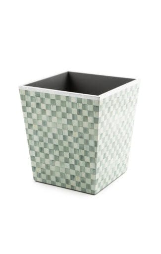 MacKenzie-Childs Waste Bins Sterling Check Lacquer Waste Bin