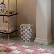 MacKenzie-Childs Waste Bins Violet Check Waste Bin