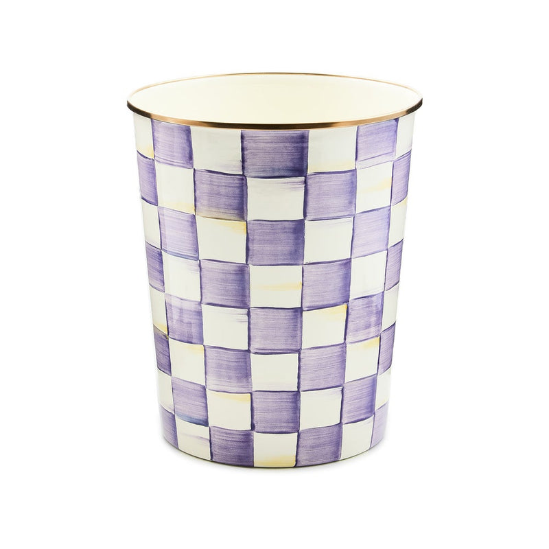 MacKenzie-Childs Waste Bins Violet Check Waste Bin