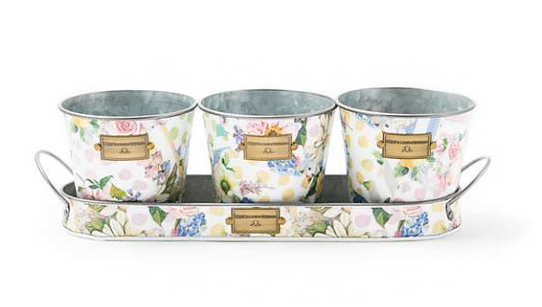 MacKenzie-Childs Wildflowers Herb Pots - Set of 3