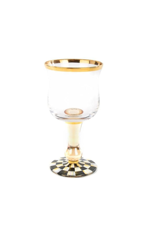 MacKenzie-Childs Wine Glasses Courtly Check Wine Glass