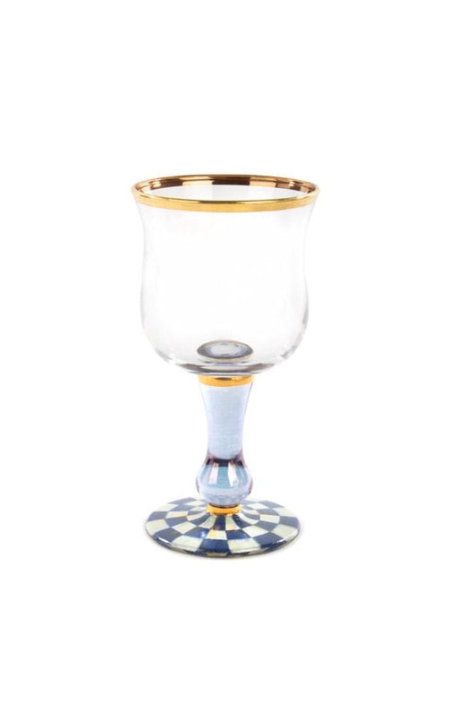 MacKenzie-Childs Wine Glasses Royal Check Wine Glass