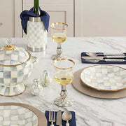 MacKenzie-Childs Wine Glasses Sterling Check Wine Glass