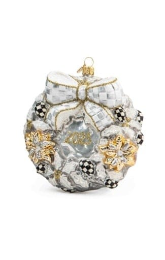 MacKenzie-Childs Wreaths Glass Ornament - Glam Up 2023 Wreath