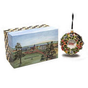 MacKenzie-Childs Wreaths Glass Ornament - Jolly Dated Wreath