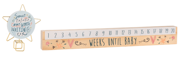 Star Slide Countdown Baby Calendar Set - Some Things Are Worth Waiting For (2 pc. set)