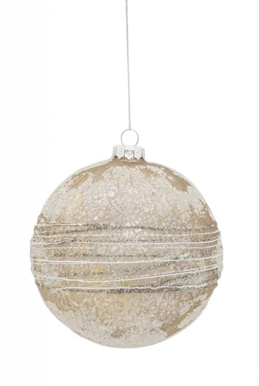Melrose International Ball Ornament 5"D Glass Gold/Silver