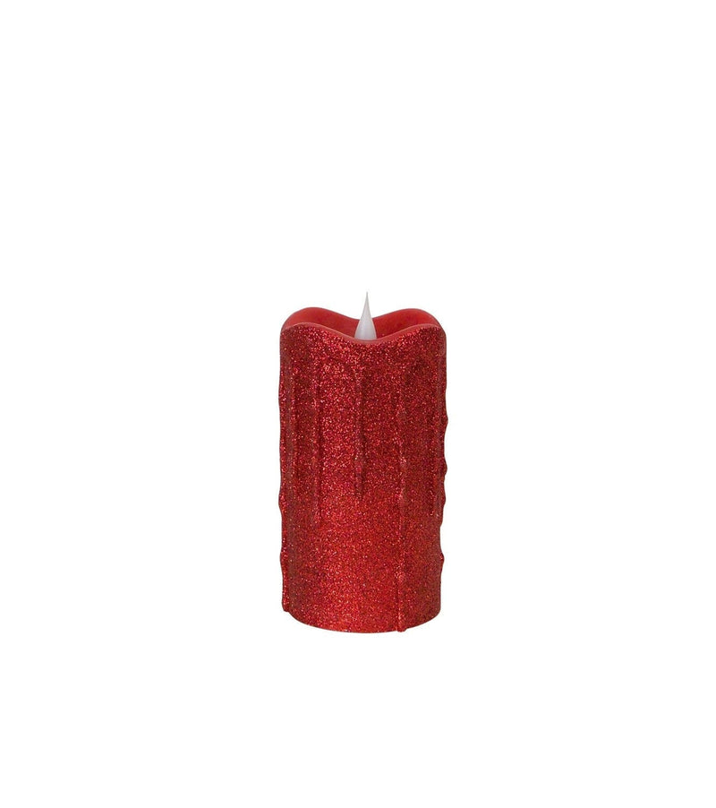 Melrose International Candles Glittered Dripping candle with moving flame