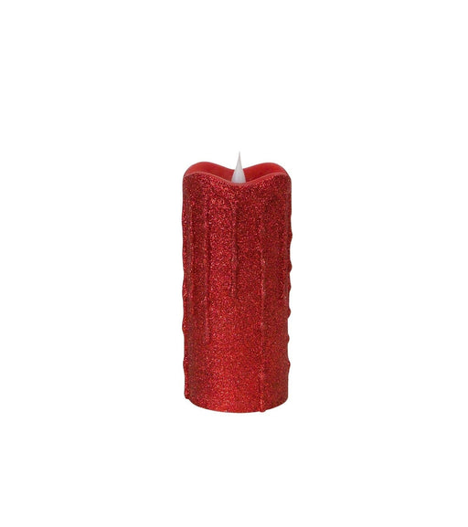 Melrose International Candles Glittered Dripping candle with moving flame