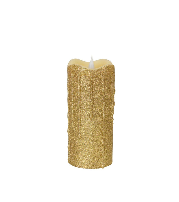 Melrose International Candles Glittered Dripping candle with moving flame