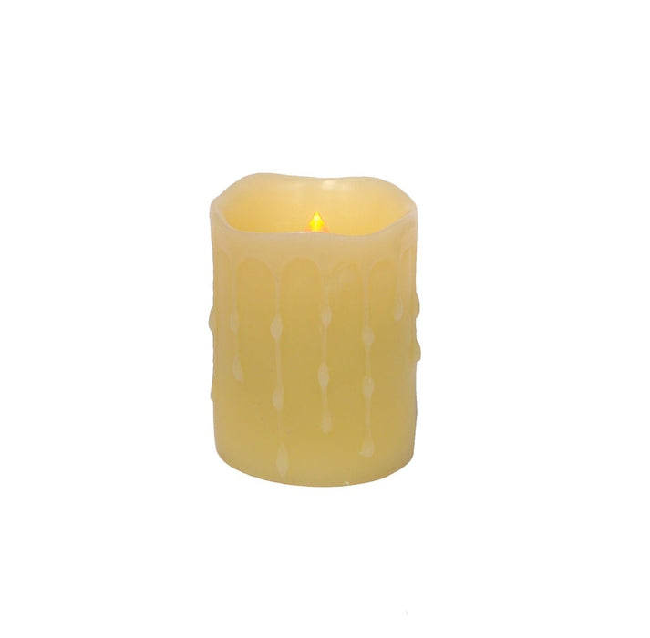 Melrose International Candles LED Wax Dripping Pillar Candle