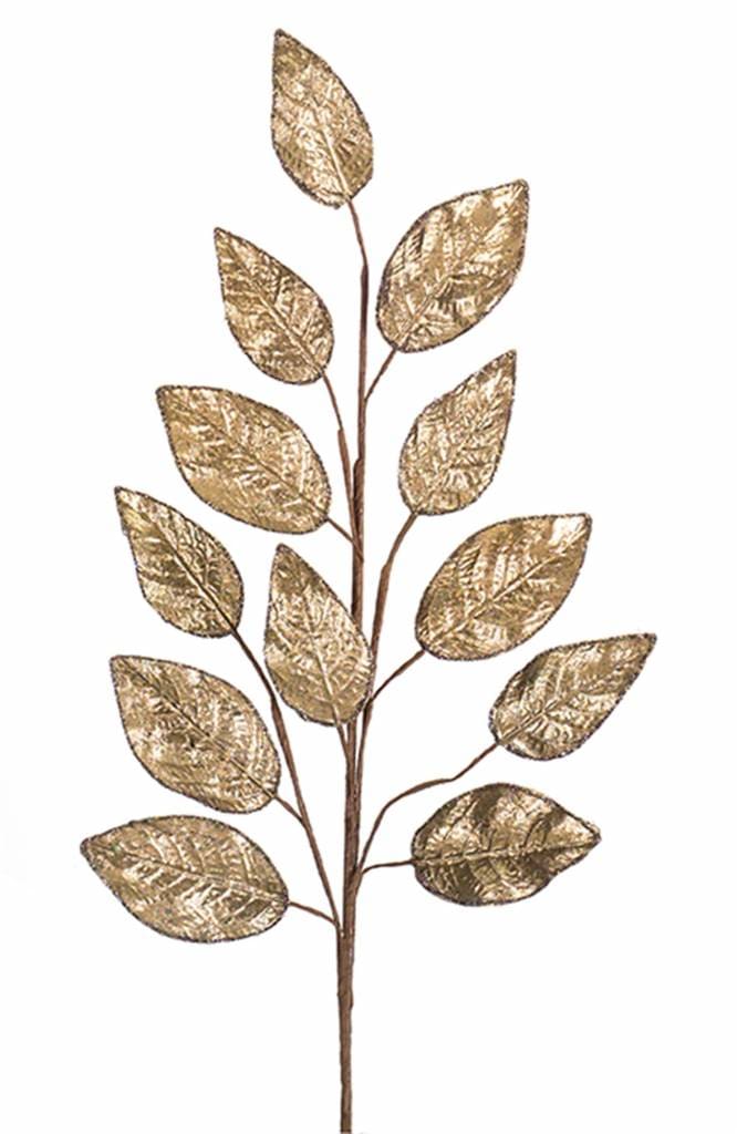 Melrose International Christmas Leaf Spray 26.5"H Fabric