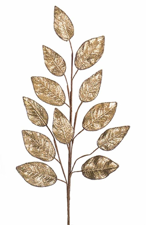 Melrose International Christmas Leaf Spray 26.5"H Fabric